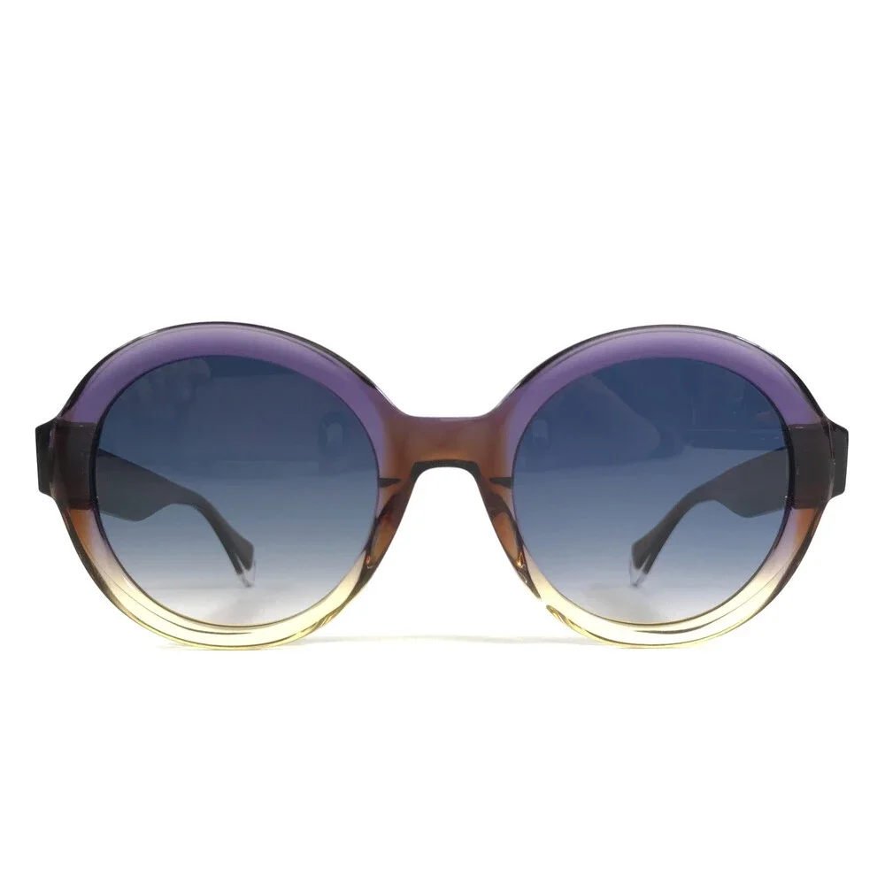 Gigi Studios Sunglasses ELISA 6898/0 Brown Purple Frames w/ Gradient Blue Lenses